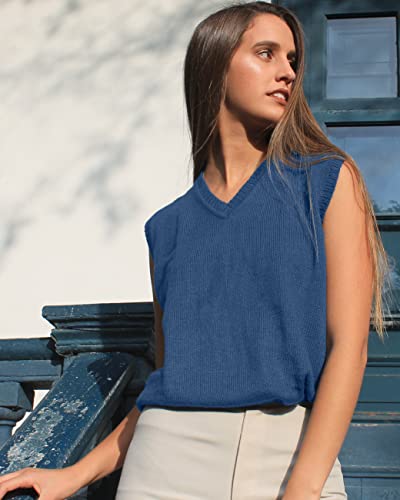 Image of TINKUY Peru Women's Alpaca Wool V-Neck Sweater Vest - Soft Knitted Pullover - Authentic Peruvian Wool - Sizes S-2XL