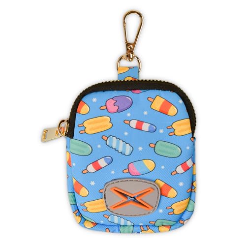 Image of Soft Poop Bag Holder for Leashes - Stylish Fashion Print Dog Waste Bag Carrier,IceCream,Medium