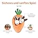 Amazon Basics Quietschendes Hundespielzeug aus Plüsch zum Verstecken Spielen, Hase und Karotte, 5er-Pack, Orange und Weiß