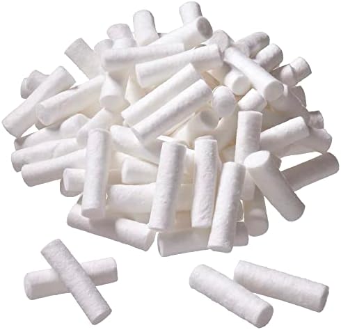 Happy Hippo 100 Dental Cotton Rolls, One Inch Nasal Bleeding Plugs for Kids or Adults - Extra Absorbent Blood Clotting, Cotton Rolls (100 Count)