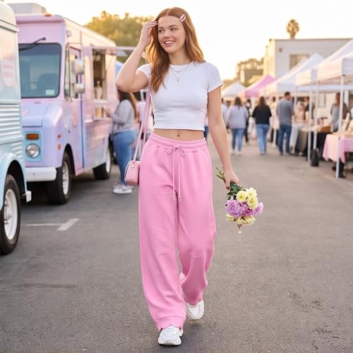 Womens Wide Leg Sweatpants Baggy Scalloped Hem Barrel Sweatpants Pants - image 5