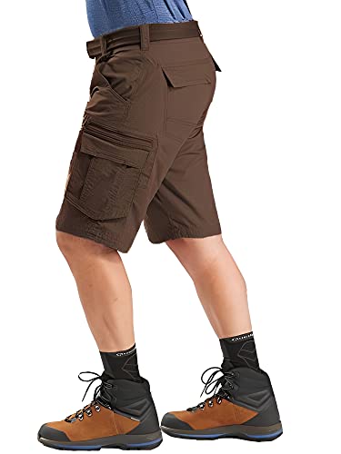 Image of ROL Reoutlook Men's 100% Solid Cotton Cargo Shorts /Bermuda with Multi-Pockets and Waist Belt