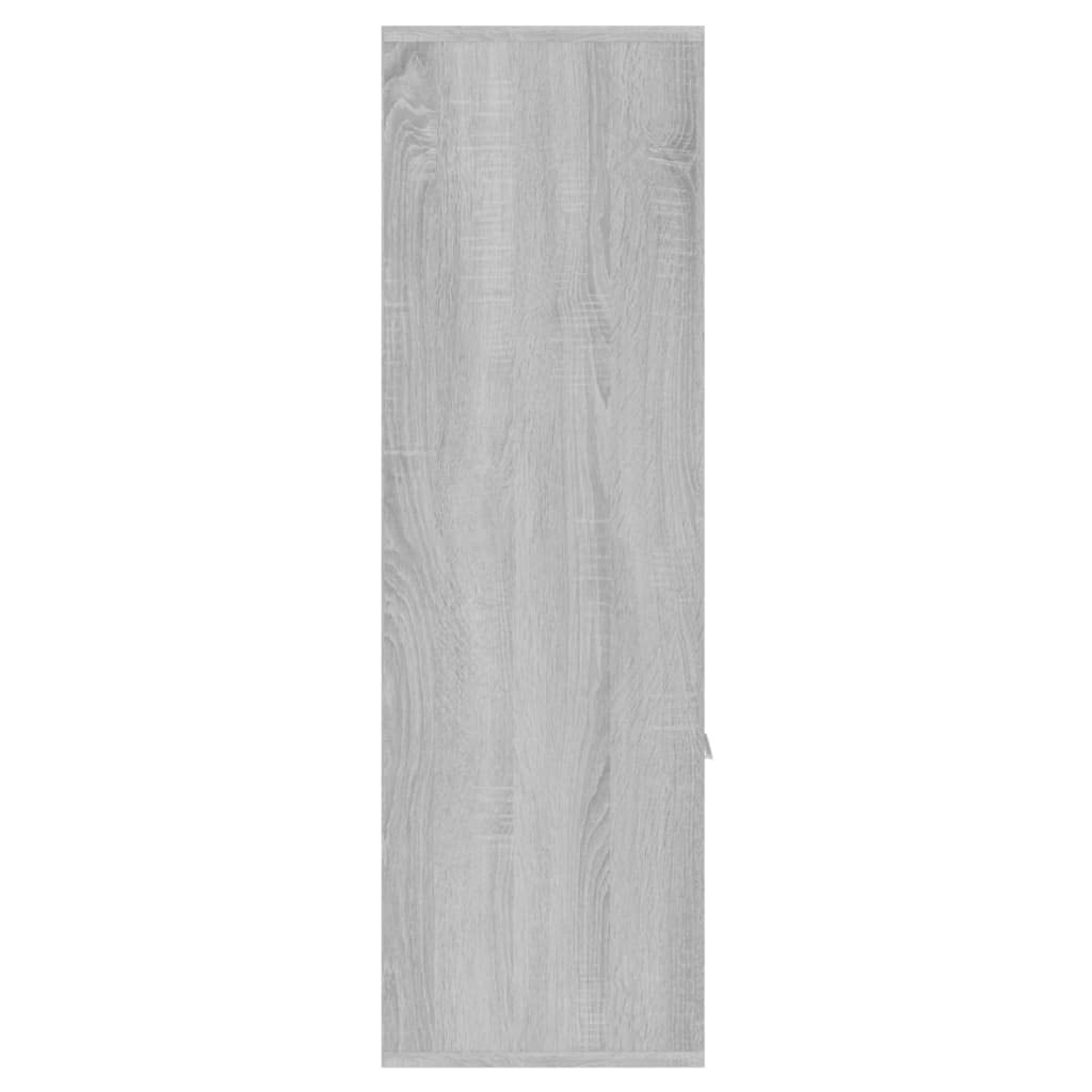 Mangloder Armoire à Livres Sonoma Gris 98x30x98 cm Meuble de Rangement avec 7 Compartiments Portes pour Salon Bureau Chambre et entrée