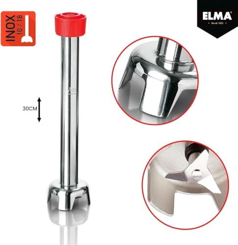 ELMA Batidora de Mano Profesional, Brazo Triturador de Acero Inoxidable de 30 cm Extraíble | Motor Potente de 450W, Velocidad Variable, Ideal para Hostelería y Cocinas Industriales, Color Rojo - imagen 3
