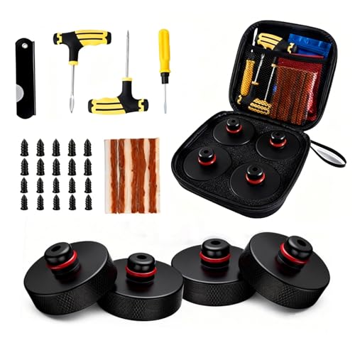 Tesla Jack Pads Lifting Jack Pad for Tesla Model 3/Y/S/X Waterproof Tesla Pucks with Storage Case Safe Jacking Protection for Tire Changes Garage Repairs Tools Kit & Roadside Maintenance (4 Pack)