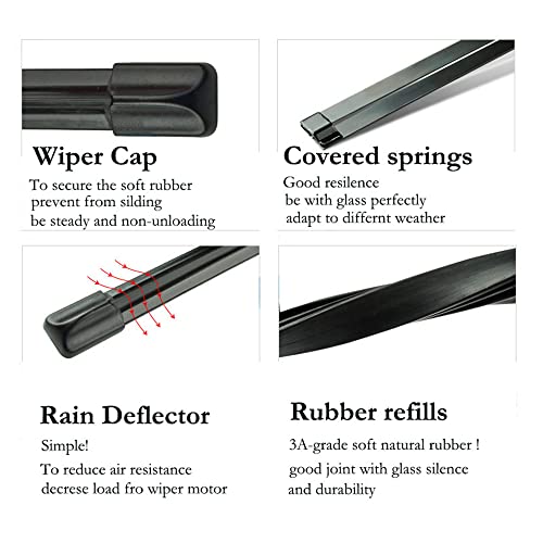 Image of Oshotto Frameless (O.E.M Type) Replacement Wiper Blades Compatible with Tata Nexon (24 inch / 16 inch)
