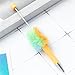 6Pcs Beadable Ballpoint Pen Ballpoint Pen Plush Ball Ballpoint Pen Office Writing Supplies Gift for Kid Reward Creative