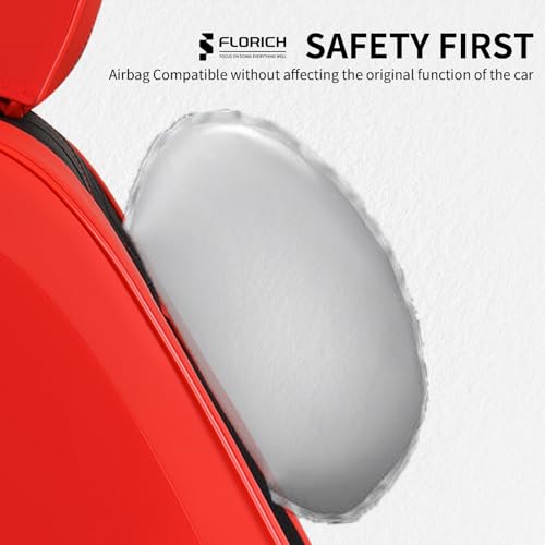 Image of FLORICH Car Seat Covers Front Seats Luxury Faux Leather Waterproof Seat Covers Car Seat Protector Automotive Seat Covers Cushion Universal Fit for Most Cars SUV Trucks, Black&Red