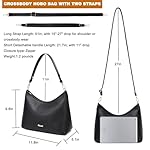 Handtasche Damen Umhängetasche - Crossbody Bag Elegant Hobo Bag Shoulder Bag for Women PU Leder Schultertasche Damen mit Abnehmbarem Schultergurt für Schule Büro Arbeit Reisen Ausflug Einkauf – Bild 4