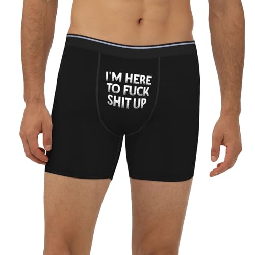 I'M Here To Fuck Shit Up Men'S Breathable Underwear Boxer Briefs With Lightwight Wasitband,2