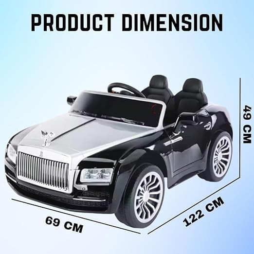 Image of Kawaii Kids AMR GT Battery Operated Sports Car for Kids with Music & Light for 1 to 5 Years Kids | Manual Plus Remote Control | 12V Battery (Rolls Royce, Cherry Red)