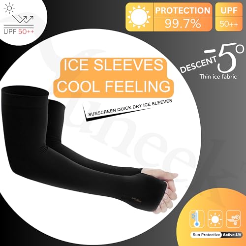 Image of Yuneek Arm Sleeves For Men & Women UV Sun Protection, UPF 50 Cool Arm Hand Cover Unisex For Bike ride,Golf,cricket,cycling,yoga,gym Sports