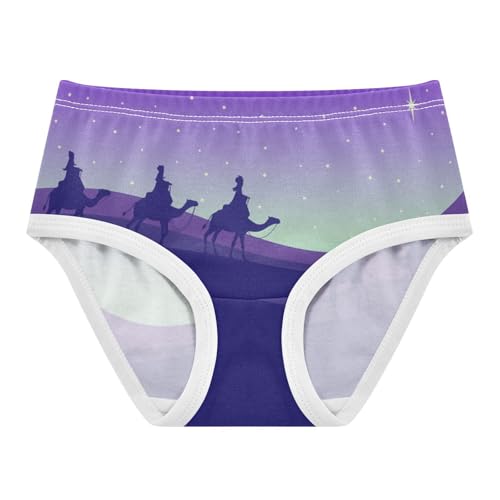 Girls' Underpants Kids Cotton Underwear Panties Briefs For Girl Age 2-8 Years Galaxy Sky Star Aurora