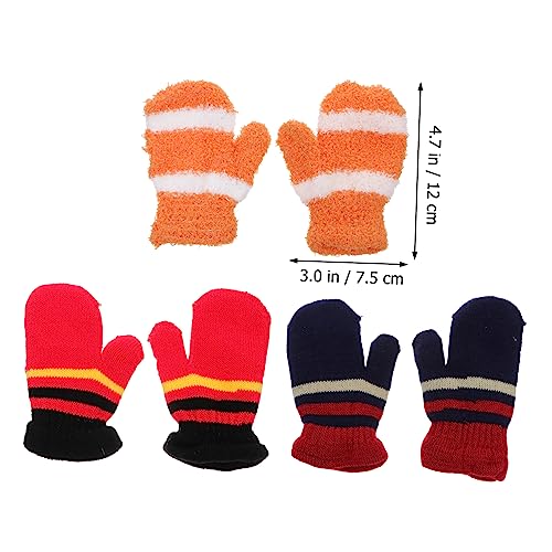 Cute Cartoon Children Gloves 3 Pairs Winter Warm Knitting Gloves Bulk Boys and Girls for 1-72