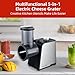 5 In 1 Electric vegetable slicer，300W Electric Cheese Grater Salad Shooter, One-Touch Easy Control, Electric Grater for Vegetables, Cheeses and NutsFor Home Kitchen