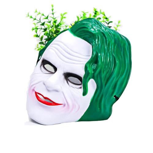 Green Hair Joker Mask, the Clown Costume Party Face Mask - Hallowee New GHOST Band Nameless Green Headed Joker Band MasK Cosplay Costumes Ferocious Face Masks Collection for Festival or Dance