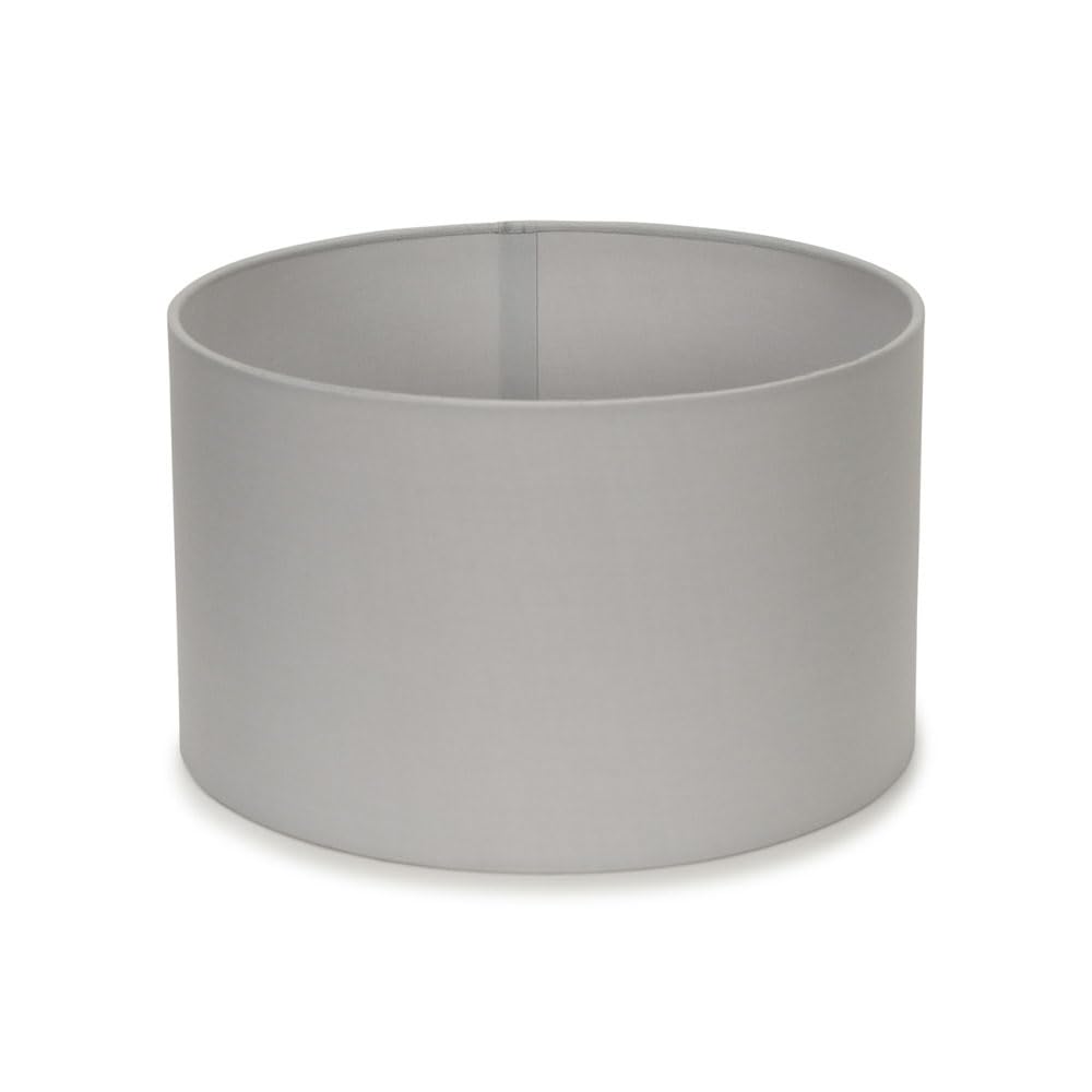 Valuelights Unisex Grey Reni Pale Fabric Easy Fit Drum Ceiling Lamp Shade | Size: Small