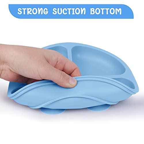 Vicloon Baby Suction Plate, 2Pcs Silicone Baby Suction Plates, Non Slip Silicone Toddler Weaning Plate - Image 3