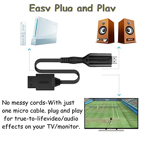 Wii to HDMI Adapter, Wii to Hdmi 1080P/720P Full HD Converter, Wii HDMI Adapter for Nintendo Wii, TV Monitor Projector TV - imagen 4