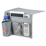 Falaku Bedside Caddy, 4 Pockets Bedside Organizer Caddy Under Mattress,Holds Water Bottles,Magazines,Books (Classic 4 Pockets-Grey)