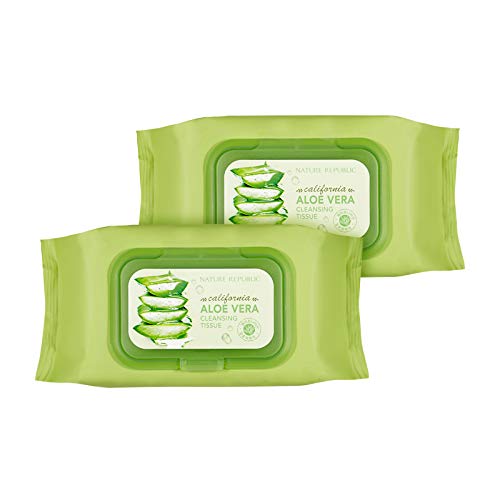 Nature Republic California Aloe Vera Cleansing Tissue 1 Pack (80 Sheets) #TOP1