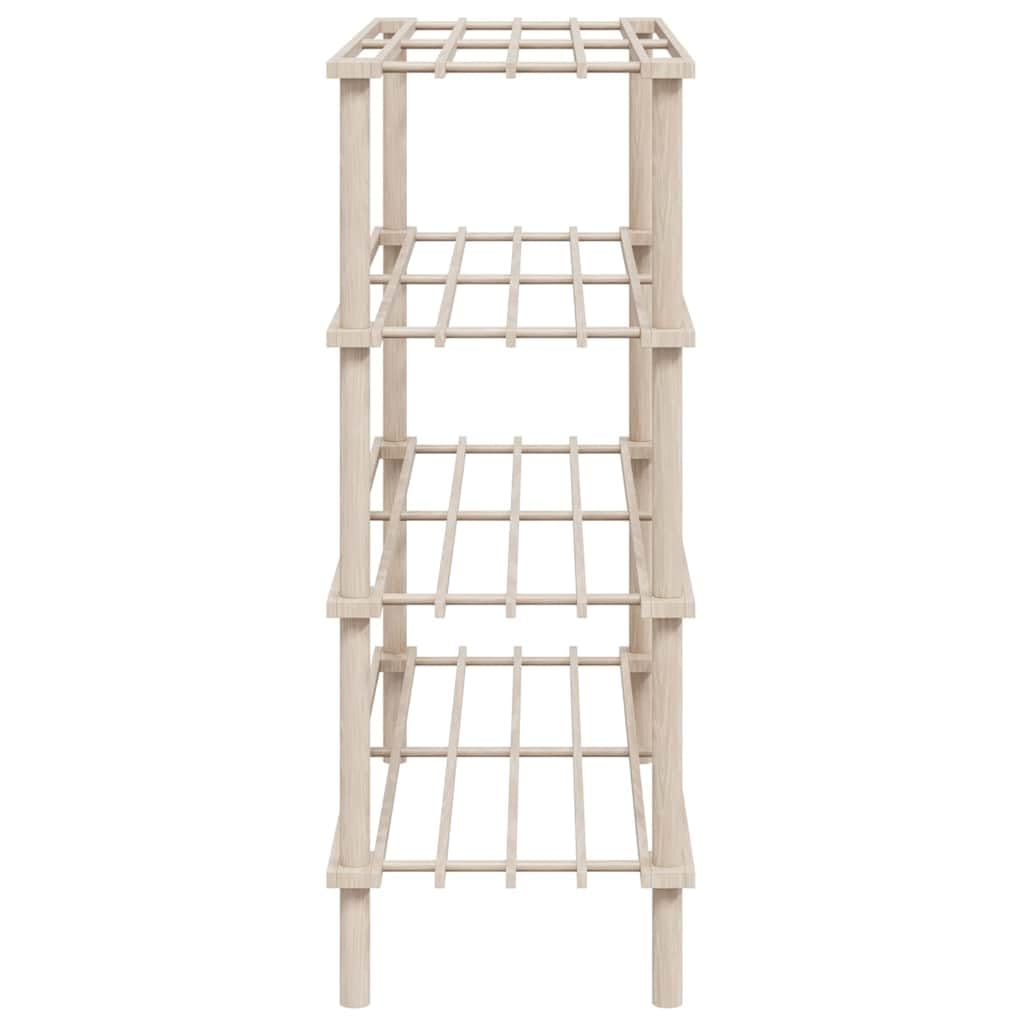 Schuhregal mit 4 Böden aus Massivholz Tanne 2 Stück platzsparende Schuhablage für Flur, Diele, Eingangsbereich, Schlafzimmer, robuste Schuhschrank, stapelbar, einfach zu montieren