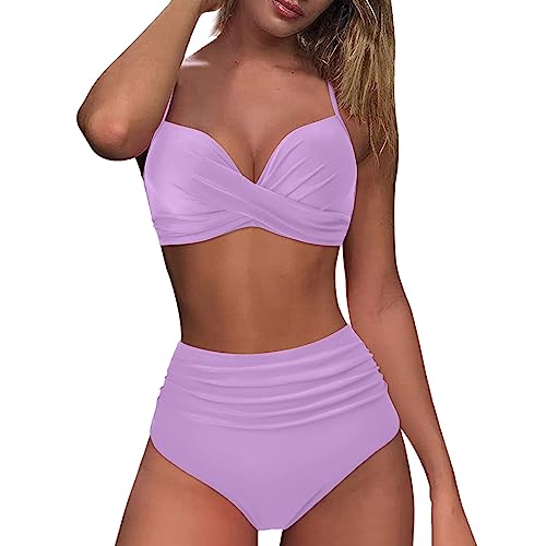 SeñOra Bikinis Bikinis con Short para Gorditas Bikinis Enteros para Mujer BañAdor Braga Alta Bikini Violeta Mujer BañAdor Premama Dos Piezas Bikinis para Mujeres Sin Pecho Bikini Disimular Pecho