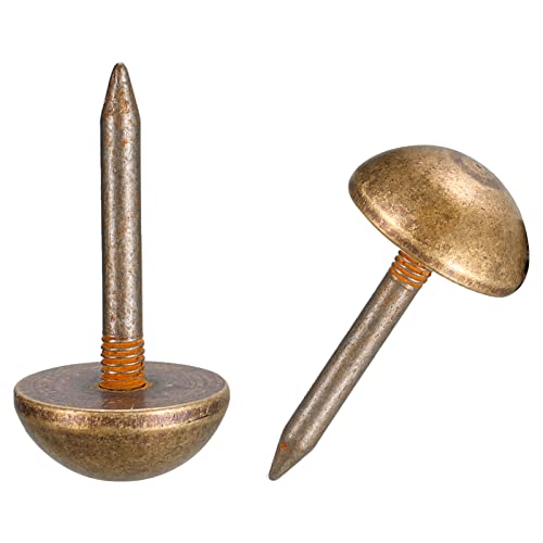sourcing map 10Stk Polsternägel 35/64 Messing Möbelstifte Nägel Dekorativ Daumen Tack Druck Stifte für Möbel DIY Dekorativ Bronze