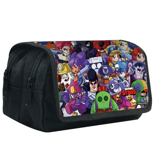 SYSYSYYASNL Braw Federmäppchen,Cartoon Federmäppchen,Federtasche,Kinder Große Kapazität Stift Tasche, Doppel-Reißverschluss, für Teenager Studenten Büro Schulbürobedarf