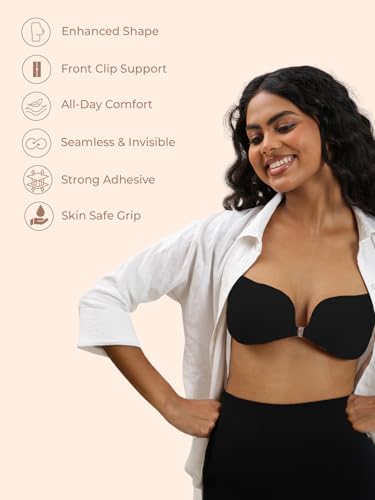 Image of UNDERNEAT Womens Supportable Adhesive Bra | Ideal for Backless & Strapless Outfits | Seamless and Invisible | Stick-On Bra with Lift & Shaping | Strong and Skin-Friendly Adhesive