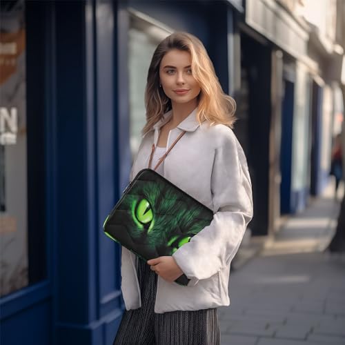 Funda para Portátil de 13-14 Pulgadas Ojos de Gato Verde miniatura 7