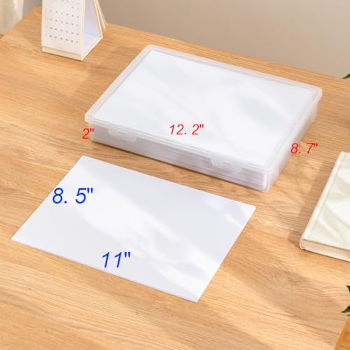Image of Vidifor Plastic Storage Containers for A4 File, 8.5 inchx11 inch Letter File, Magazine Document, Pencil Box, Thick Scrapbook Storage Box for Crafts, Art Supplies, Crayon, Office Supplies, Washi Tape. (2)