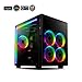 anidees AI Crystal Cube AR V3 Case in Vetro temperato a Doppia Camera EATX/ATX per PC con 5 ventole RGB PWM / 2 Strisce LED - Nero