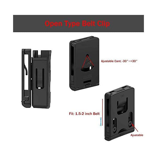 OWB-Double-Magazine-Holster-Universal-Magazine-Holder-for-9mm40-Dual-Stack-Magazines-fit-GlockSWRugerSig-SauerTaurusBerettaSpringfieldCZWaltherHK-Mags-Adjustable-Belt-Clip-Mag-Pouch OWB Double Magazine Holster, Universal Magazine Holder for 9mm/40 Dual Stack Magazines fit Glock/S&W/Ruger/Sig Sauer/Taurus/Beretta/Springfield/CZ/Walther/H&K Mags, Adjustable Belt-Clip Mag Pouch
