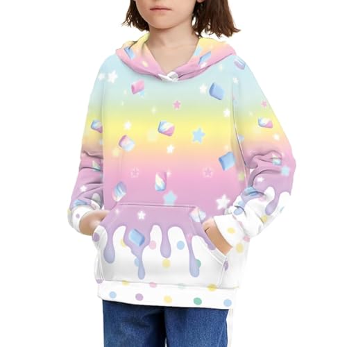 Image of Coloranimal Unisex Girls and Boys Long Sleeve Hoodies Hoody Athletic Pullover Sweatshirts Tops Age 6-16year