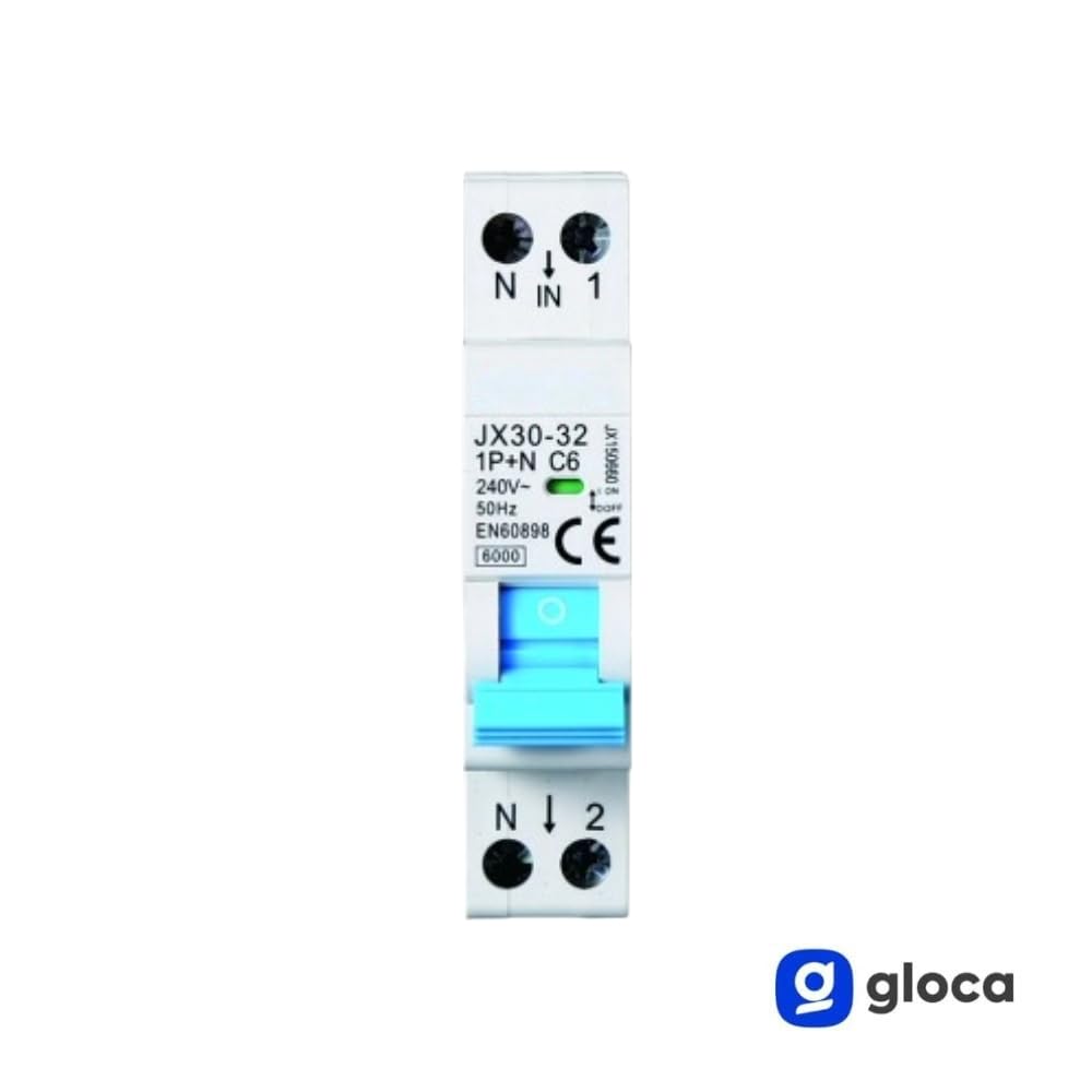 gloca Set 3 Interruttori Magnetotermici Automatici 1P+N 6A 220V 6KA 1 Modulo DIN C6