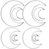 8 Pcs/4 Sizes Metal Wire Moon Frame for Dream Catcher Rings - Crescent Wreath Form Tool Craft Supplies for Macrame, DIY Home Wall Hanging Projects, Floral Crafts, and Half-Shaped Decoration Hoops