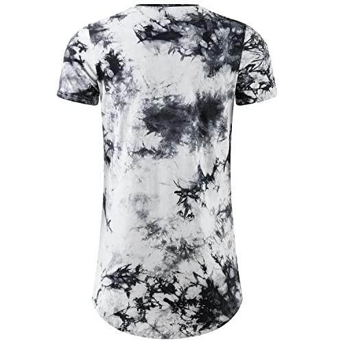 LETAOTAO Mens Tall T Shirts Tie Dye Shirts for Men Extra Long Tshirts Longline Hipster Print Tee for Tall Men3