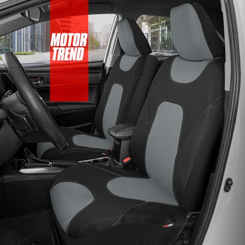 Image of Motor Trend AquaShield Waterproof Front Seat Covers, Gray Seat Covers for Cars - Neoprene Front Car Seats Cover, SUV Seat Covers Protector - Car Interior Cover for Auto, Trucks, & Dog Owners