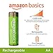 Amazon Basics 16-Pack Rechargeable AA NiMH High-Capacity Batteries, 2400 mAh, 1.2V, Recharge up to 400x Times, Pre-Charged