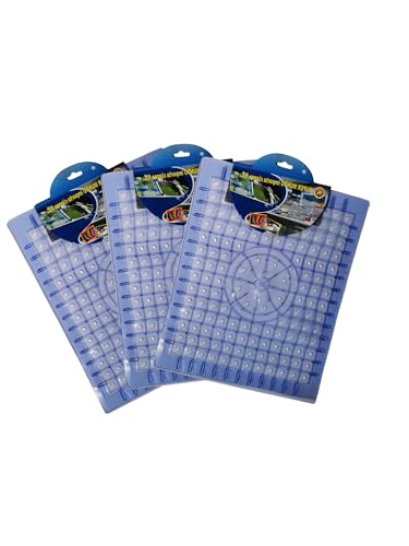 Super Mundo-3pcs Alfombrillas escurreplatos para Fregadero, Rejilla de plástico de tamaño 32x25cm (93601) (Azul)