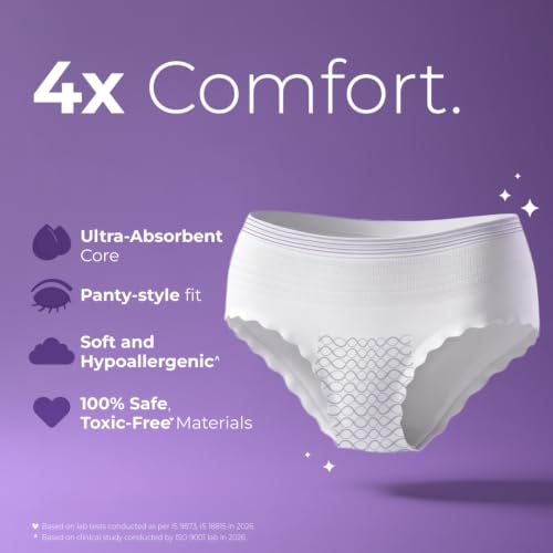 Image of Nua Comfort Disposable Period Panties (M-L) | Pack of 10 Panties | Disposable | 360 Coverage | Zero Irritation | 4x Comfort | For Heavy Flow | No rashes | Leakproof | Seamless | 100% Toxic-Free, Dermatologically Tested