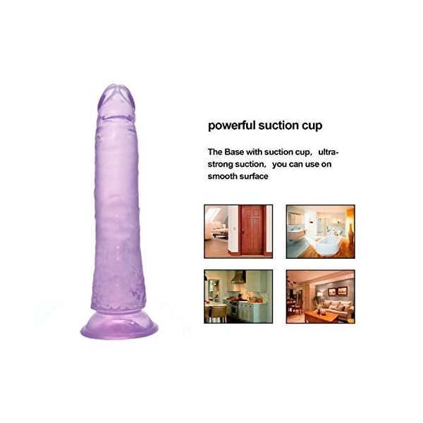 Realistischer Dildo als Sexspielzeug für Frauen Real Dong Penis Nachbildung mit starken Saugnapf sehr flexibel mit Nachbildung von Eichel(Violett) – Bild 5