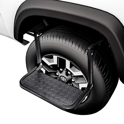 Image of AA Products Universal Tire Steps for Pickup Truck, SUV and RVs Adjustable Tire Mounted Auto Step Fits Any Tire from 9' to 13', Rated up to 300 lbs