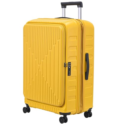 Image of Kaleenie 29 Inch Luggage with Expansion and Side Opening Design, 50 * 31(35)*76cm, 117L~133L Lightweight ABS+PC Hardshell Checked Trunk Suitcase, Yellow