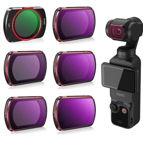 Osmo Pocket 3 フィルター6キット DJI Pocket 3 用 フィルター 防水 白飛び防止 紫外線ブロック 磁気デザイン (CPL+ND8 16 32 64 256)