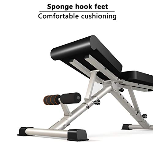 DFANCE Folding Weight Bench, Adjustable Weight Lifting Bench for Full Body Workout, Home Gym Physionics Incline Decline Bench for Lifting Fitness Bench Press Bar and Weights