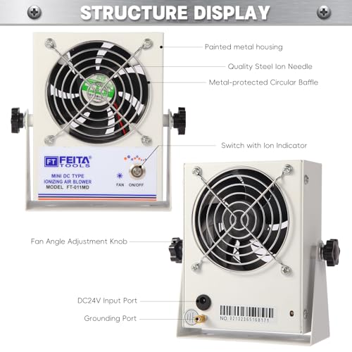 Image of FEITA Anti Static Ionizer Fan MINI Type DC Ionizing Air Blower Static Eliminator ESD Ionized Fan for Eliminating Electrostatic (FT-011MD)