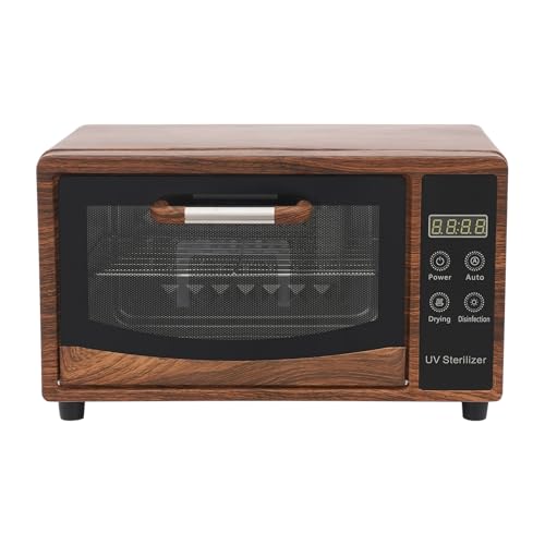 Esterilizador UV de 10 L con secado al aire caliente 75 °C – Armario desinfectante UV con indicador LED, aspecto de madera – Esterilizador para juegos de té, herramientas de salón de uñas, biberón