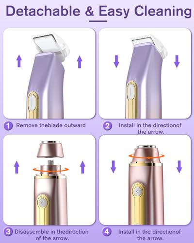 Afeitadora de bikini de doble cabeza 2025 impermeable y recargable para mujer 6